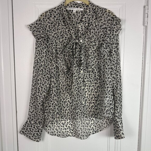Tie-Neck Ruffle Blouse by Veronica Beard - Picture 1 of 8